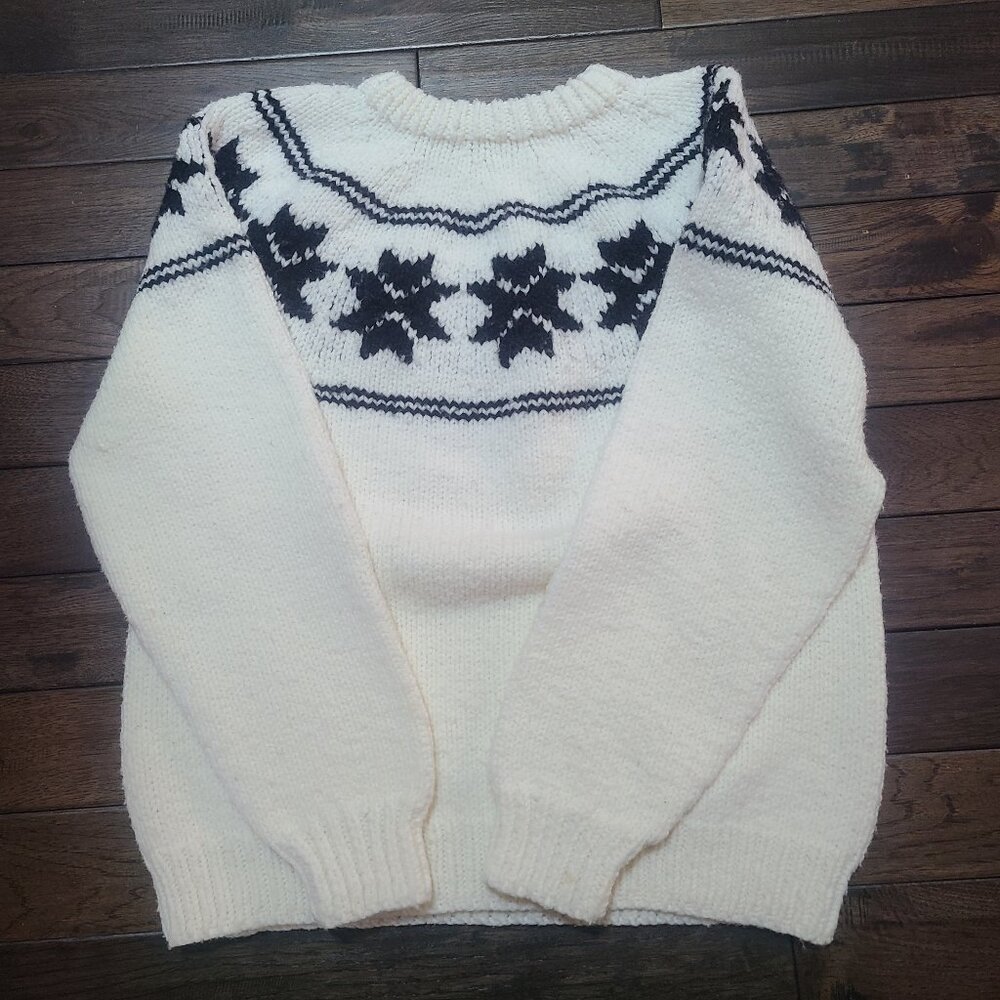 Vintage Sweater Handknit - Nordic Sweater  Women's Large
